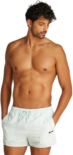 Calvin Klein Uomo Pantaloncino da Bagno Runner Corto, Grigio (Moonlight