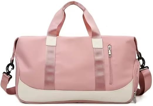 Bolsa Esportiva Unissex para Academia e Viagem, Material Emborrachado, Resistente à Água, 2 Compartimentos (ROSA)