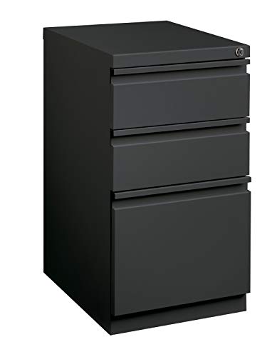 Office Dimensions 20 Inch Deep Metal 3 Drawer Box-File With Full Pull, For Home And Office, Holds Letter Width Hanging Folders Mobile Pedestal, 20-Inch, Charcoal #TOP16
