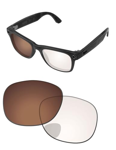Image of Replacement Lenses for Ray-Ban Meta Wayfarer RW4008 & RW4012 53mm AI Glasses - Photochromic, Anti Blue Light Lens