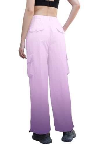 Image of Cromoncent Cargo Pants Girls & Women Parachute Pants Y2K Baggy Rave Clothes Waterproof with Pockets, 6 Years - 3XL