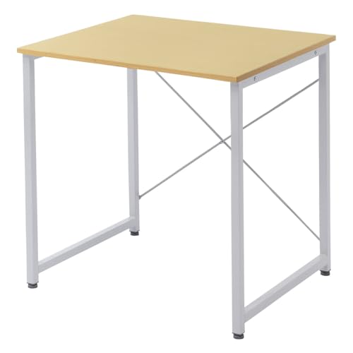 イーサプライ パソコンデスク 幅70cm 奥行60cm 高さ70cm ワークデスク 平机 シンプルデスク 作業台 モニターアーム対応 ライトブラウン EZ1-DESKF011LBR