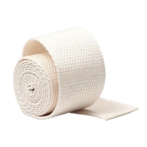 ゴムバンド 幅広ゴム, バッグのハンドル用コットンウェビングストラップ - 9メートル/ロール(Beige,38 mm)