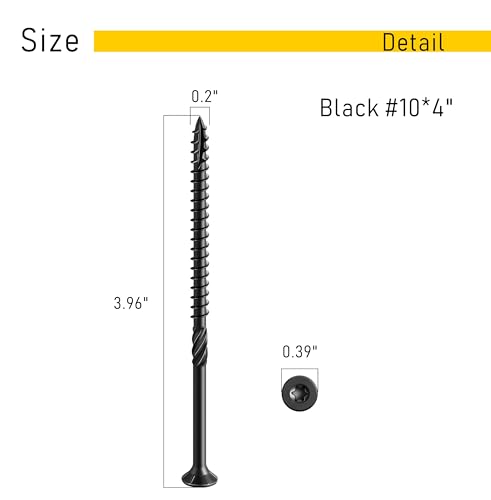 Image of 50pcs Deck Screws #10 x 4 Inch Wood Screw Star /Trox Drive Structural Screw for Timber, Log, Landscaping Wood Etc.