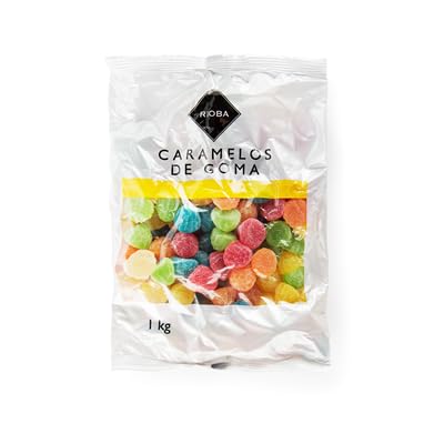 Rioba Caramelos de Goma Mega Mix - Dulces Coloridos y Sabrosos, Chuches, Bolsa de 1 kg, Ideal para Fiestas y Eventos (6 BOLSA DE 1Kg, CHUCHES PARISIEN)