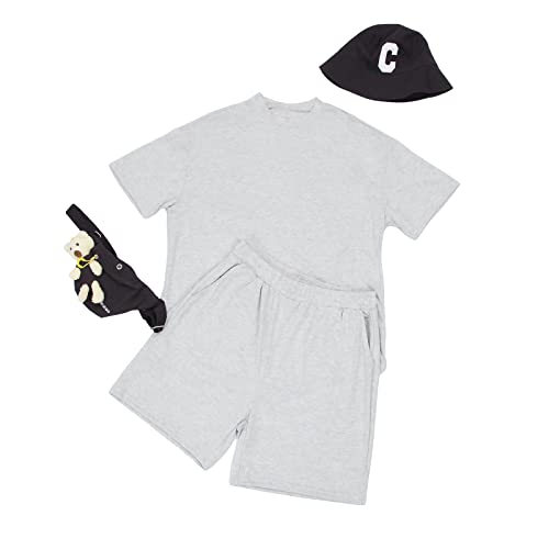 Lexiart Mens 2 Piece Outfits Casual Tracksuit Shorts Summer Sweatsuit Oversize Short Sleeve Sport Set