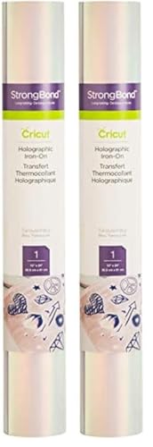 Cricut Holographic Iron On, Translucent Blue - 2-Pack of 2ft Rolls (12"x24") - HTV Heat Transfer Vinyl for Shirts, Apparel, Hats & More - Compatible with Cricut EasyPress & Machines