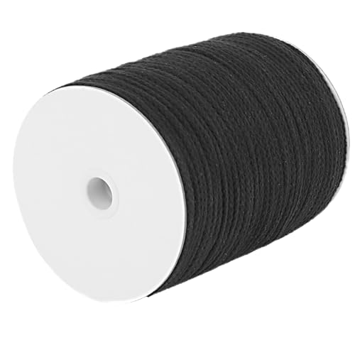 CAQUBO 4mm Braided Cotton Macrame Cord, 172 Yard, Black Color,