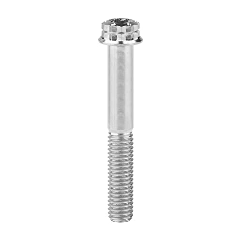 Image of Titanium Flange 12 Point Head M8 x15 20 25 30 35 40 45 50 55 60 65mm Screw Bolt Pack of 4 (M8x50mm, Normal Titanium)