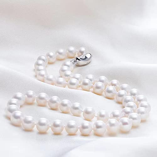 Colar de pérolas naturais de 7 a 8 mm em forma de água doce, pulseira e brinco, com um comprimento d
