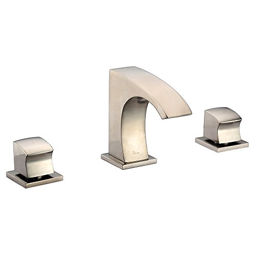 Dawn AB77 1584BN 3-Hole, 2-Square Handle Widespread Lavatory Faucet, Brushed Nickel
