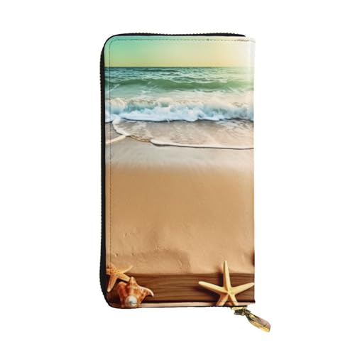 Portefeuille en cuir avec support téléphone, grand porte-cartes et fermeture éclair