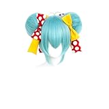 LAOBAO コスプレ ウィッグ ツインテール 紫 ピンク メッシュ かつら カツラ ロングカール 耐熱 変装用ウィッグ コスチューム小物 パーティー お祭り ハロウィン 仮装 cosplay wig (MIKU EXPO 2023 VR （リボンなし）)