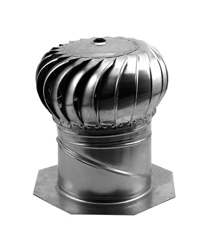 GAF Master Flow 12 in. Mill Galvanized Steel Internally Braced Dual-Bearing Wind Ventilation Roof...