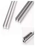 Acrylglasschiene Aluminiumlegierung Schiebetürschienensatz Doppelschienentür Schiebeschiebeschiene Glasschiebetür(80cm/31.5in)