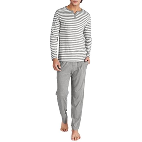 DAVID ARCHY Men's Cotton Striped Pajama Set Cover