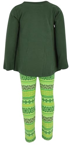 Image of Unique Baby Girls Shamrock Heart Top and Festive Clover Leggings Set