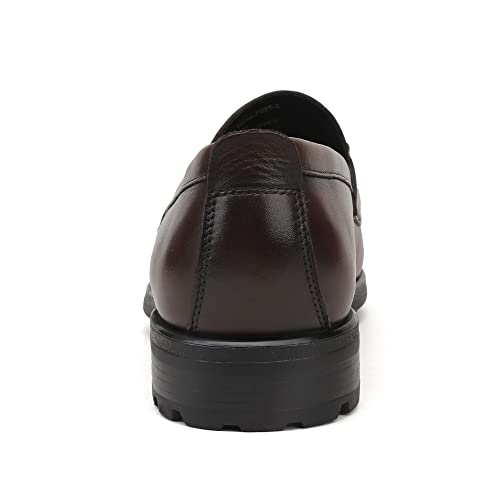 Men's Luxury Coffee Leather Penny Loafers, Classic Fashion Handmade Dress Shoes Casual Slip-on Loafer for Mens4