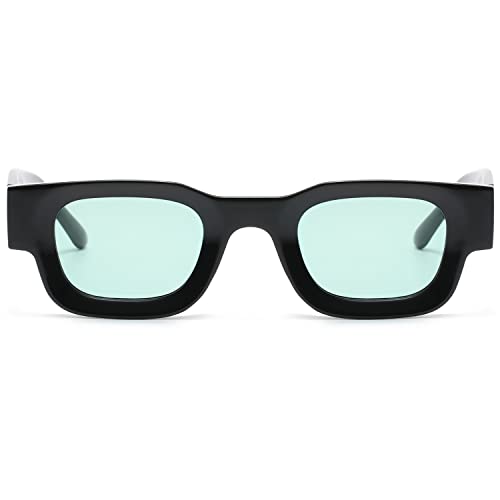 Image of EYLRIM Thick Square Frame Sunglasses for Women Men Chunky Rectangle Polarized Sunglasses UV400 Protection