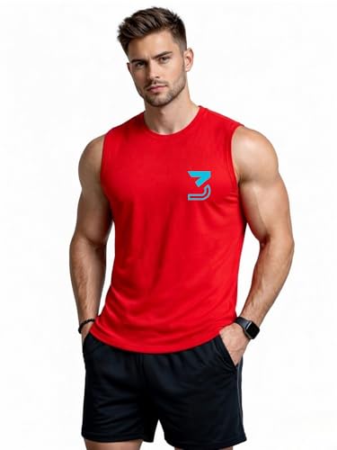 Image of 3Colours RGB Fitness Designer Gym Stringer Vest, Gym Vest, Racer Y Back, Sports Tank Tops, Sando for Men C Cut-3 Logo