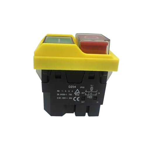 DZ04 4 Pins Waterproof Electromagnetic Push Button Switches ON OFF Start Stop Switch 250VAC 8(6) A RRBXXUYN