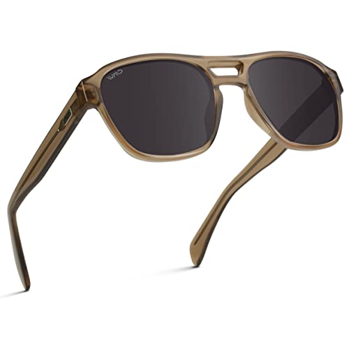 Wearme Pro Wmp Eyewear - Double Bridge Modern Polarized Aviator Sunglasses (Brown) #TOP13