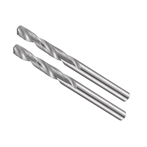 CoCud Solid Carbide Drill Bits, 2.85mm Diameter, K35 Tungsten Carbide Precision Short Length Twist Drill Bits - (Applications: for Stainless Steel Alloy Metal), 2-Pieces