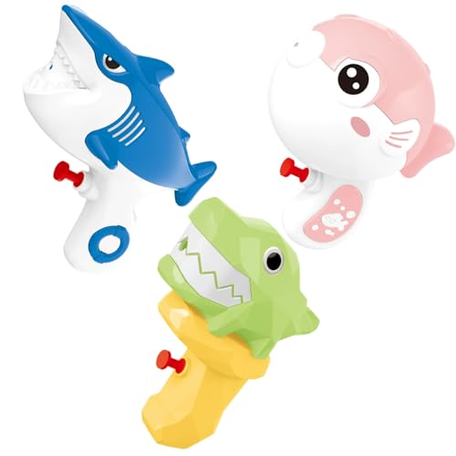 3PCS Mini Water Guns for Kids, Cartoon Animal Guns with Long Range, Ergonomic Grip Summer Outdoor Beach Fighting Toys for Outdoor, Beach, Pool Summer Toys