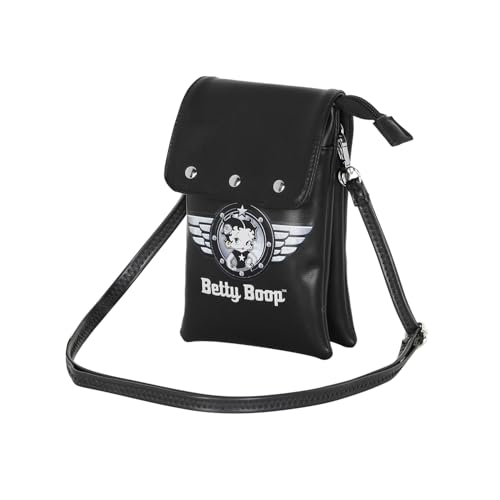 Betty Boop Motor Love Bolso Móvil, Negro, 12 x 20 cm