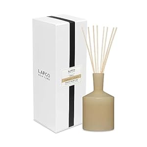 LAFCO New York Classic Reed Diffuser, Chamomile Lavender – 6 oz – Up to 3 Months Fragrance Life – Reusable, Hand Blown Glass Vessel – Natural Wood Reeds – Made in The USA