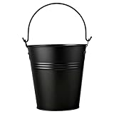 Rixordd Grease Bucket for Pellet Grill Smokers – Black Grease Bucket Heavy Duty Galvanized Steel Drip Catcher, Rust-Proof 5.6' Diameter, Easy Clean BBQ Accessory