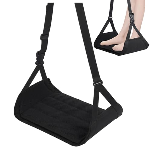 Hamaca de pie de escritorio ajustable - percha grande para pies de avión, cojín base de soporte extraíble | Ergonómico Lower Body Support Travel Office Accesorio, herramienta de relajación de descanso