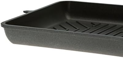 skk 24214 Titanium Induction Square Cast-Iron Grill PaN 24 x 24 x 4 CM Non-Stick with Detachable Handle