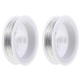 JOYOFREELY 2 Rollos Alambre para Manualidades de Hierro Galvanizado Flexible y Maleable Color Plata Adecuado para Pulseras y Personajes de Dibujos Animados