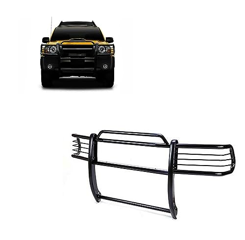 Image of Black Horse Grille brush Bumper Guard Modular Black Compatible with 2000-2004 Nissan Frontier|2000-2004 Nissan Xterra-17NI26MA