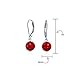 Simple Plain Gemstone Dyed Red Natural Coral Ball Round Drop Dangle Earrings For Women Teen .925 Sterling Silver