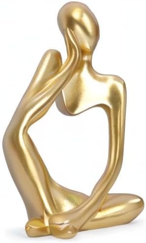 Miniatura 8 de INNOLITES Estatua de resina estilo pensador, esculturas abstractas, figuras coleccionables para decoración del hogar, estante de oficina moderno,