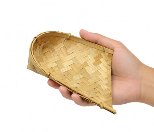 Image of Miniature Bamboo Soop for Kids Mini Kitchen | Handmade Bamboo Muram | Mini Rice Cleaning Soop | Pretend Play Kitchen Toy | Traditional Handicraft Accessory | Pack of 1