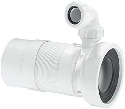 McAlpine Plain End Outlet Straight Flexible WC Pan Connector with Vent Boss 140-310mm Length WCF23PV