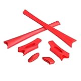 Walleva Earsocks and Nose Pads for Oakley Flak Jacket/Flak Jacket XLJ (Red)