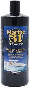Marine 31 Gel Coat Carnauba Wax & Sealant | Protects & Enhances Gel Coat Surfaces | Long-Lasting Protection for Boats | M31-701 | 32oz