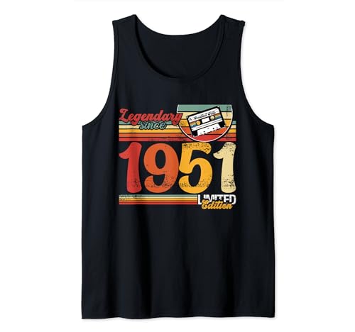 Vintage 1951 Legendary since 1951 Retro Birthday Cassette Tank Top