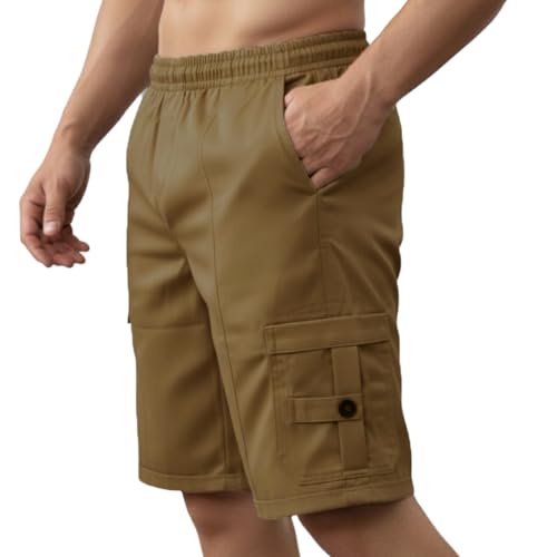 Image of NINQ Men's Half Cargo Shorts Featuring a Slim Yet Relaxed fit, Designed for Comfort. Stylish Casual Shorts with Functional Pockets, Perfect for Casual wear.