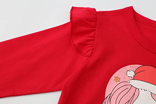 Image of Girl Long Sleeve Shirts Christams Tops Tees Cotton Casual Stripe Crewneck Graphic Jersey Tunic T-Shirts 3 Packs Sets
