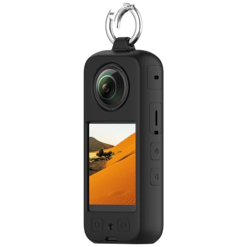 Comtax for Insta360 X3 �Ή��V���R���P�[�X ���h�~�A�h�o�A�ϋv���ی�J�o�[ �V���R���J�o�[ (�u���b�N)
