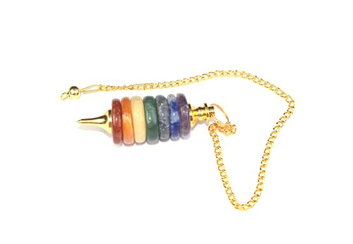 Jet Chakra Pendulum Donut Shape for Healing Dowsing Meditation Chakra Balancing Positive Energy Cleansing Reiki Divination Gemstone Approx 8 inch Long with Chain