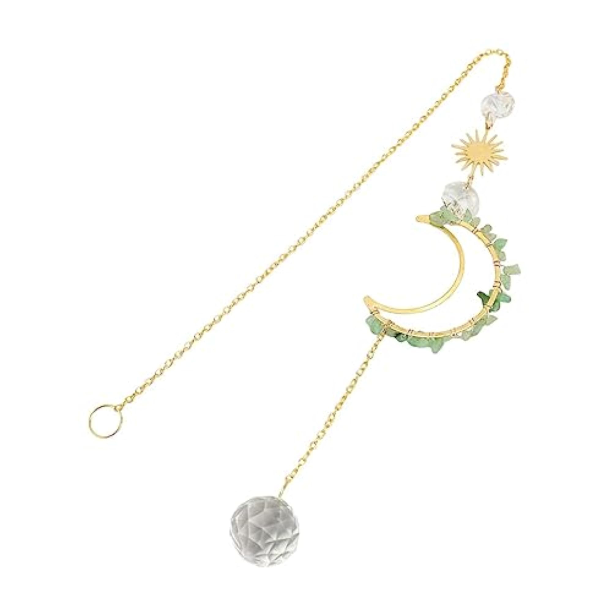 TRENDIVIBE Aesthetic Rainbow Moon Pendant for Home Decoration, Green