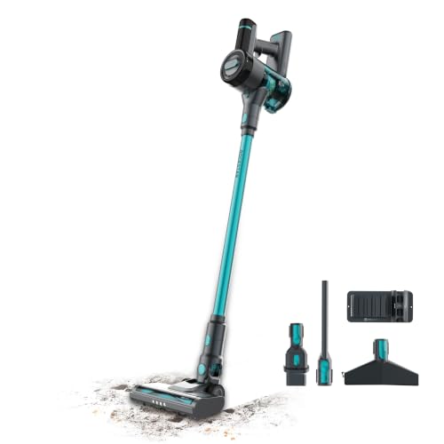 Cecotec Aspiradora Escoba sin Cable con Luz Verde Rockstar R50 | 165W, Autonomía 45min, GreenDetect para ver la Suciedad, Cepillo Multifunción, Accesorio 2 en 1, Soporte de Pared, Ligera