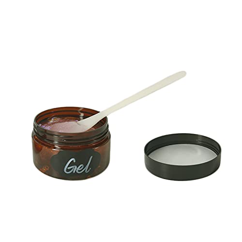 24 Pack 2 OZ (60ml) Amber Plastic Jars With Lids, 12 Spatulas, A Pen, Labels - PET Storage Container for Cosmetic, Cream, Gel, Lotion-Beauty Travel Jars Plastic Slime Jars3