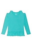 French Toast Girls' Long Sleeve Cold Shoulder Peplum Top